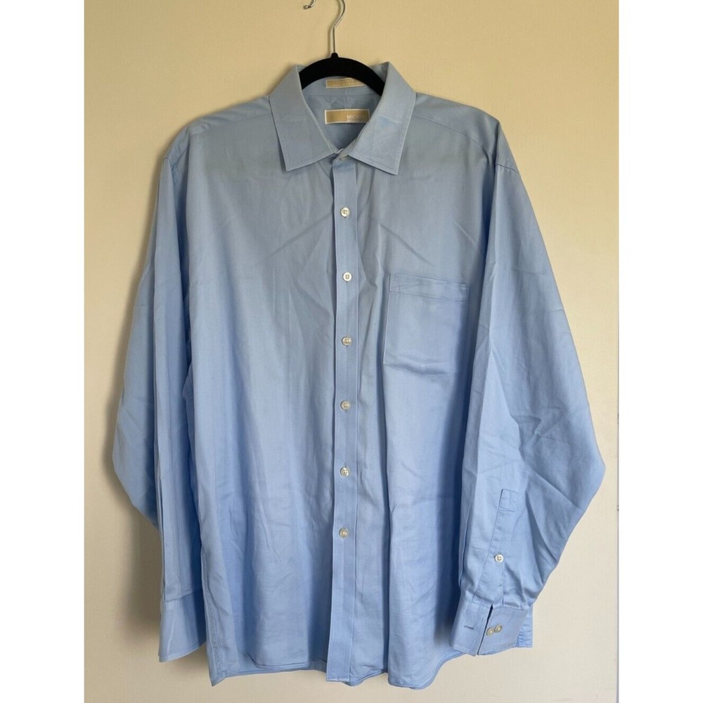 Michael by Michael Kors Mens Blue Regular Fit Long Sleeve Button Up 17.5 34/35 - Picture 3 of 5